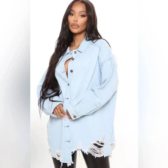 Never Fray Never Distressed Denim Shirt - Light Wash - Picture 2 of 12